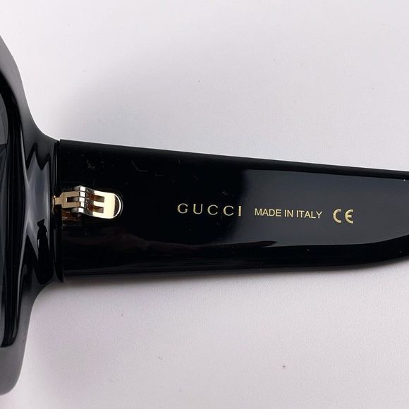 Gucci GG0053SN 001 Sunglasses Black Oversized Square Black Gray Unisex main image 4